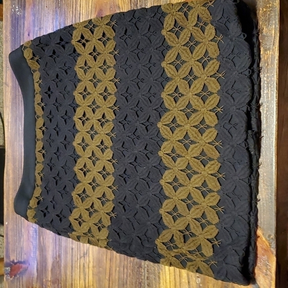 Ann Taylor Loft Black and Brown Patterned  Skirt Sz 2 - Picture 1 of 7
